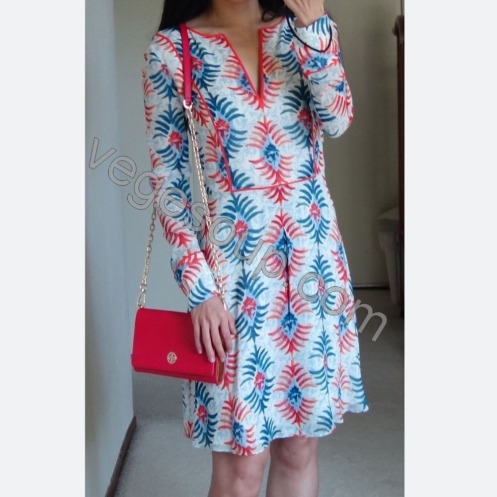 Tory Burch Silk Floral Mini Dress Orange Cottagecore Feminine Boho Flowy Luxury